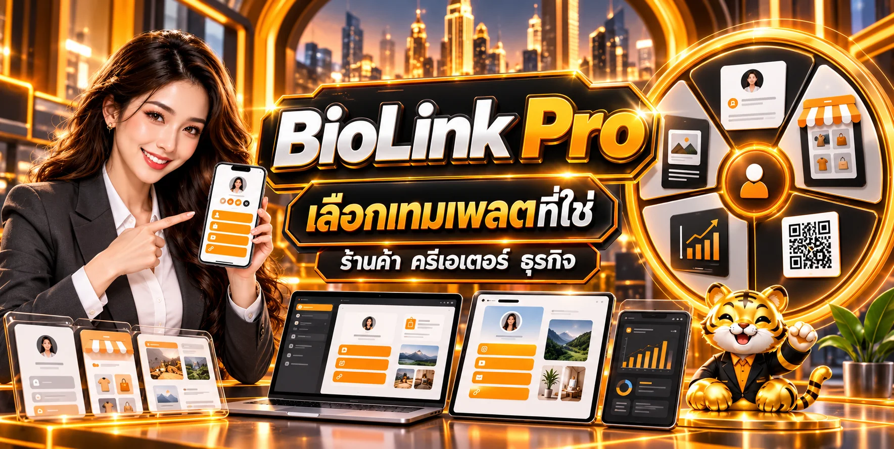 ฟีเจอร์ BioLink Pro สำหรับออกแบบเว็บรวมลิงก์โซเชียล